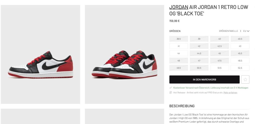Air Jordan 1 Low Black Toe
