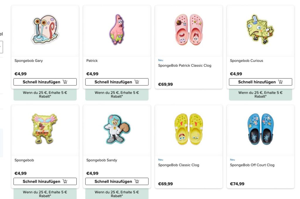CROCS X SPONGEBOB Store & Raffle List