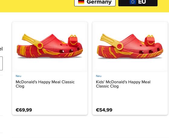 MC DONALDS X CROCS Store & Raffle List