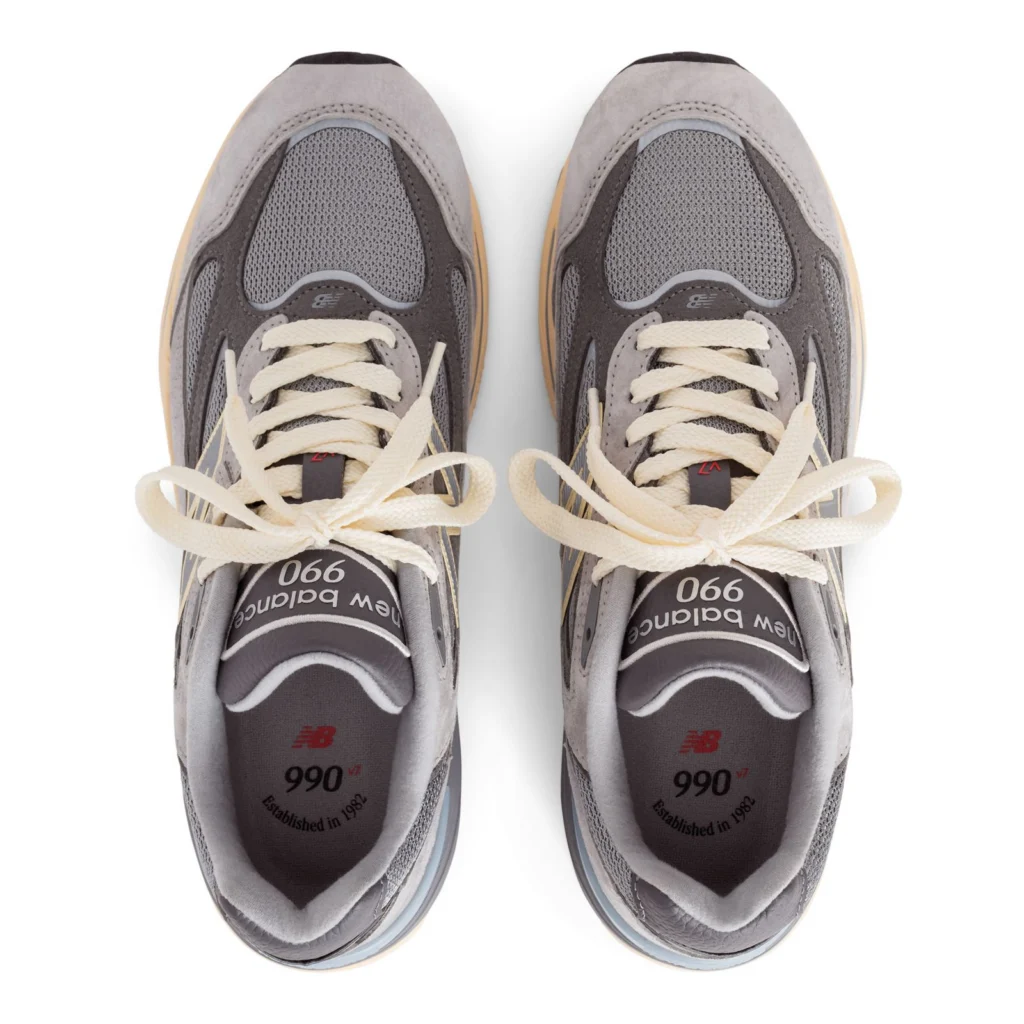 New Balance 990v7 Made in USA Kool Grey U990GR7 top view