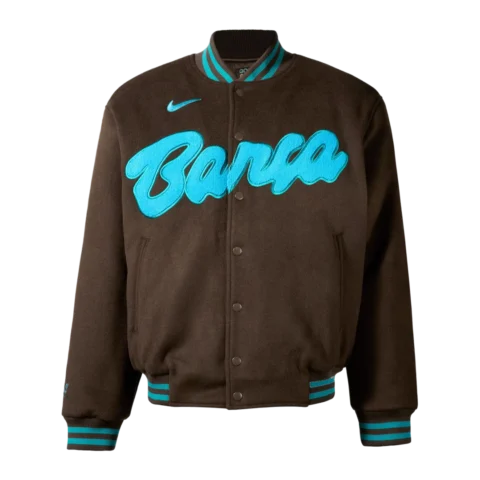 GOLF WANG x Nike FC Barcelona FCB Letterman Jacket ‘Brown’ JU6821-205