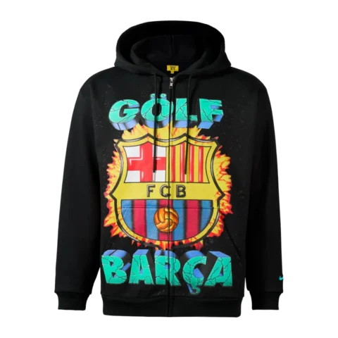 GOLF WANG x Nike FC Barcelona FCB Quake Zip-Up Hoodie ‘Black’ JU6796-010