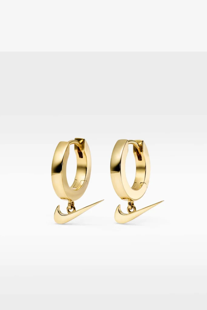 Nike Swoosh Huggie Earrings 18K Gold Vermeil JJ1937-703